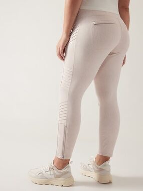 Athleta Cream Delancey Textured Moto Tight Size Small Petite